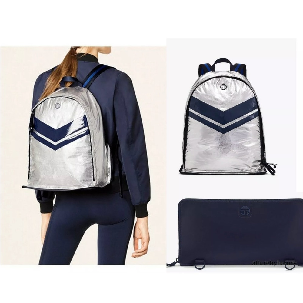 Auth Tory Burch Sport Chevron Packable Backpack - Picture 1 of 8
